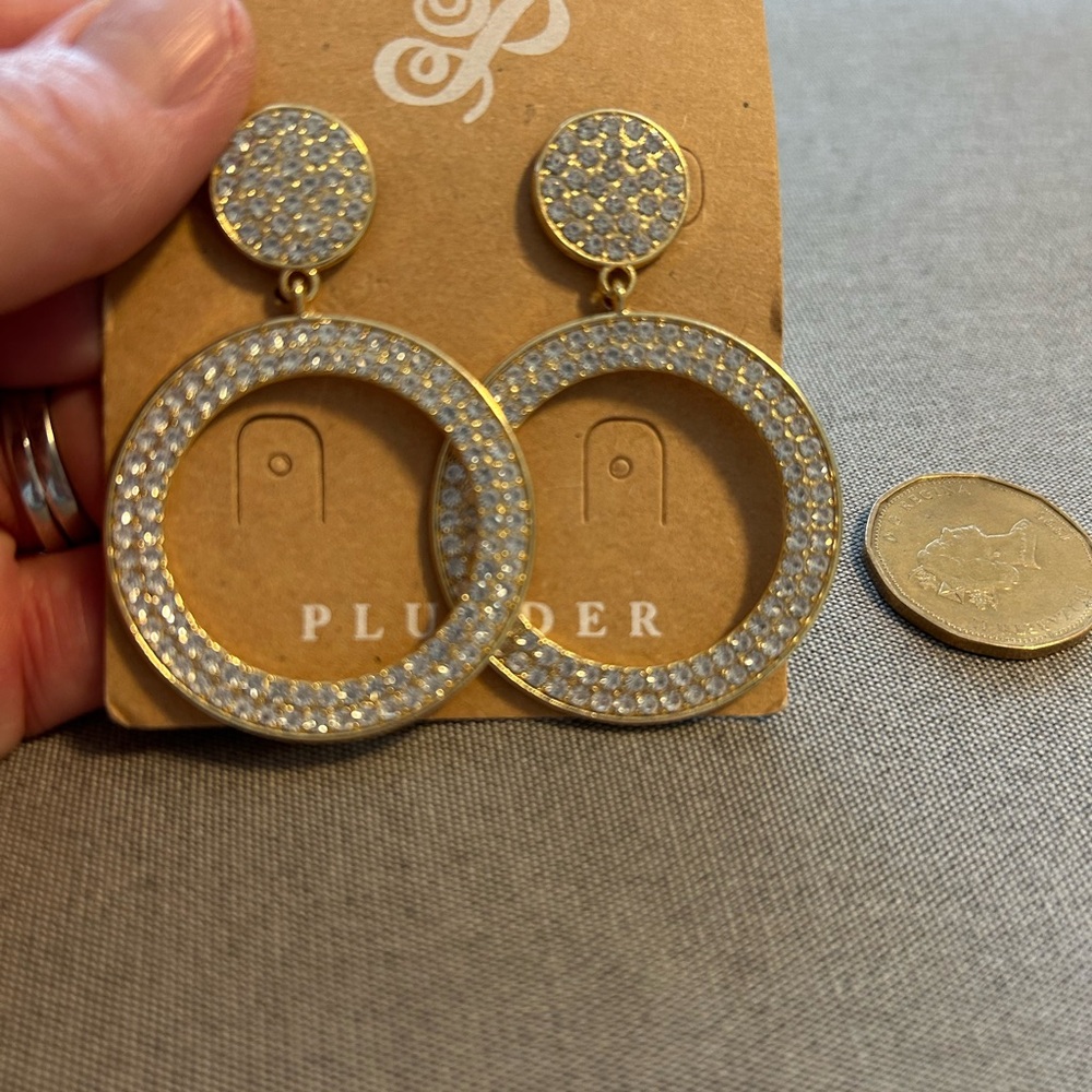PLUNDER Drop hoop earrings